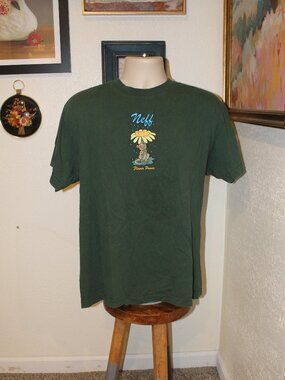 Neff Flower Power Graphic T-Shirt Green Size Large